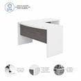 thumbnail image 3 of Echo L Shaped Bow Front Desk in Pure White and Modern Gray - Engineered Wood, 3 of 7