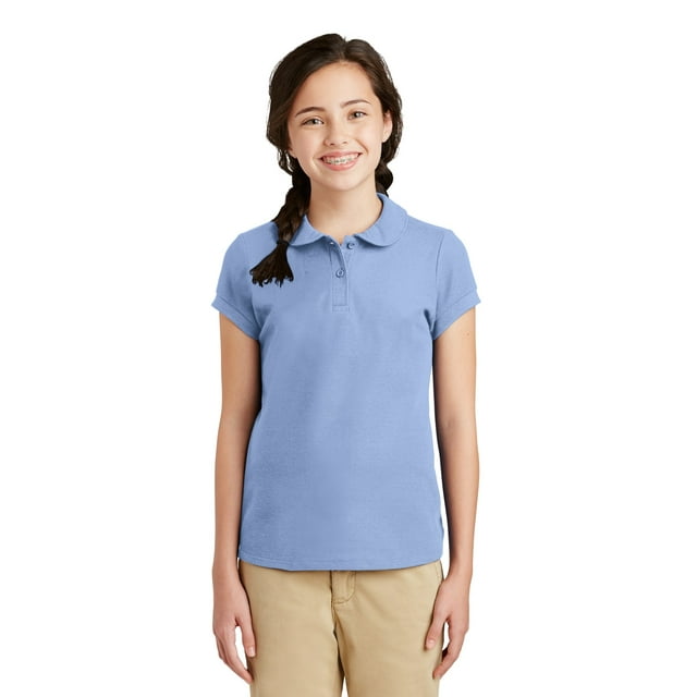 Polo con cuello Peter Pan para niña Port Authority® Silk Touch™. YG503 Autoridad Portuaria YG503