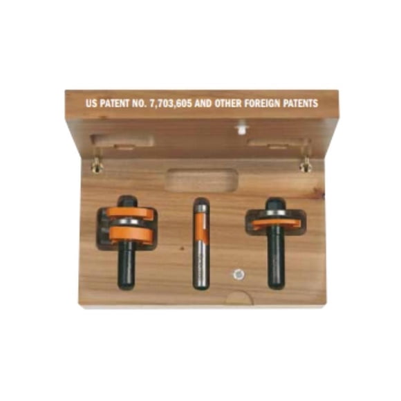 3-piece Tongue & Groove Cabinetmaking Router Bit Set