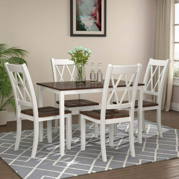 Dining Room Furniture Dinette Sets, Small Round Black Dining Table And 4 Chairs Set
