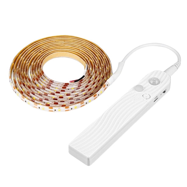 Tira de luces LED nocturnas para escaleras, armarios, mesitas de noche, 60 LED, cinta de iluminación 6500K blanco frío 1m
