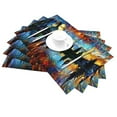 PUREYAH Table Placemats Set of 1 , Washable Heat Resistant Lake Sunset