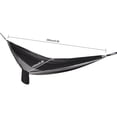 thumbnail image 6 of Camping Hammock with Mosquito Net, 290 X 140cm Portable Hammock and 310 Tarp Set, Black and Gray Outdoor Hammock for Backpacking, Hiking, Beach, 6 of 12