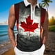 thumbnail image 2 of Camisas de Suéter para Hombre, Moda Casual sin Mangas, Cremallera de Impresión Turndown Tanque Deportivo, 2 of 5