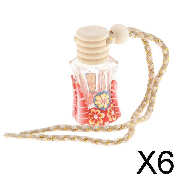 6x Dije Recargable Botella de Perfume de Vidrio Vacía Colgante Decoración Colgante para 6 piezas