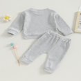 thumbnail image 3 of Toddler Baby Waffle Fall Outfits Solid Color Long Sleeve Sweatshirt Tops Pocket Pants Set Winter Clothes 0-6 Months, 3 of 7