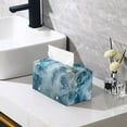 thumbnail image 2 of FUIALDOLG Tissue Box Cover Rectangle PU Leather, Blue Marble Tissue Box Holder, Waterproof Decorative Cover for Bathroom Toilet Bedroom Living Room Table Desk Office, 2 of 7