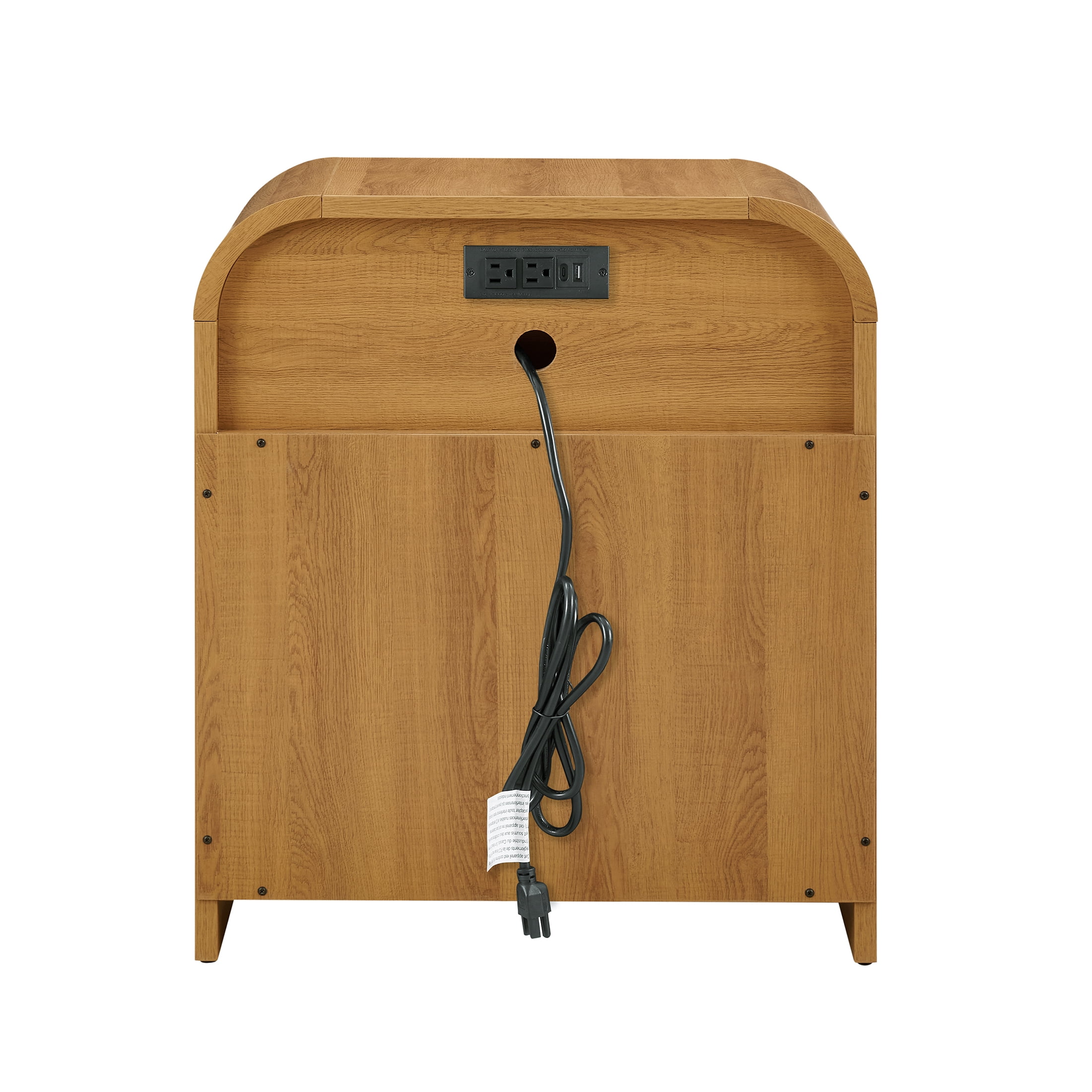 (2 pack) Better Homes & Gardens Juliet Nightstand with USB, Light Honey Finish