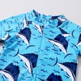 thumbnail image 4 of Rggeeun Baby Boys Swimsuit Set 1Pc Cartoon Animal Pattern Elastic Above Knee Long Sleeve Crew Neck for Summer Resort Swimming Kawaii Swim Wear,Blue,7-8 Years, 4 of 6