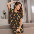 thumbnail image 3 of Fotbe Wild West Golden Horseshoe Bata de Dormir para Mujer con Estampado, Camisón de Algodón de Manga Corta, Ropa de Dormir Casual, 3 of 6