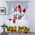 thumbnail image 2 of Zodanni Christmas Voile Window Treatments Tulle Window Drapes Sheer Window Curtain Slot Top Curtain Panel Style-E W:24"x H:59", 2 of 6