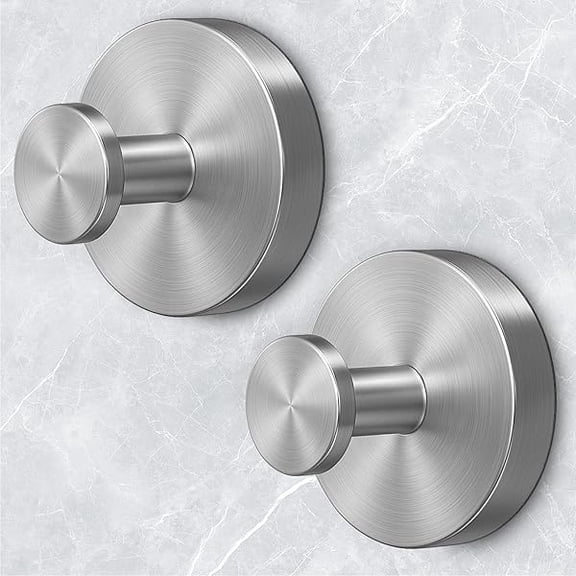 Shower Hooks for Inside Shower,Suction Cup Hooks for Glass Window,Removable Towel Hooks for Bathrooms,2 Packs(Silver) - Heavy Duty Wall Hangers Without Nails Self-Adhesive Traceless Rem