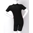 thumbnail image 5 of RUNQHUI Kids Girls One Piece Short Sleeve Wetsuit Swimwear Shorty Aerobics Swimming Rash Guard Diving Black 12, 5 of 7