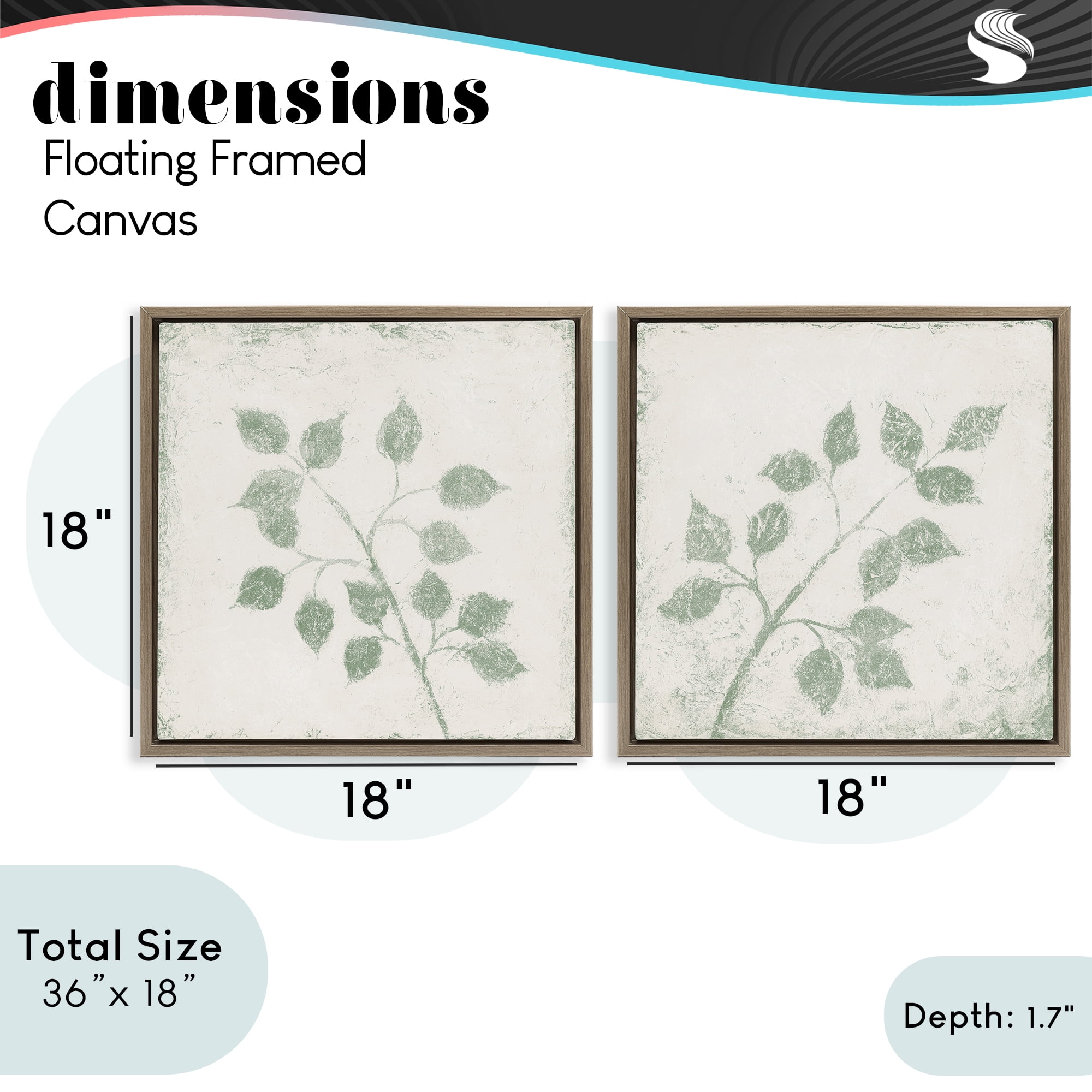 Stupell Industries November Leaves Soft Plants 2 Piece Brown Framed Floater Canvas Set, design by Michael Marcon