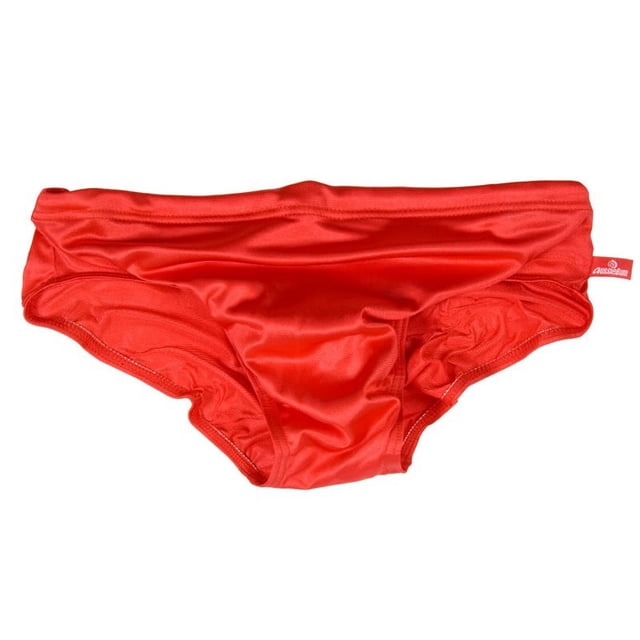Maillot de Bain Transparent pour Hommes, Short de Bain Sexy Taille Basse Gay Rouge L