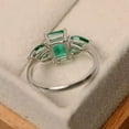 thumbnail image 2 of 2Ct Emerald Cut Lab-Created Emerald Women Wedding Ring 14k White Gold Plated Solid 925 Sterling Silver, 2 of 3