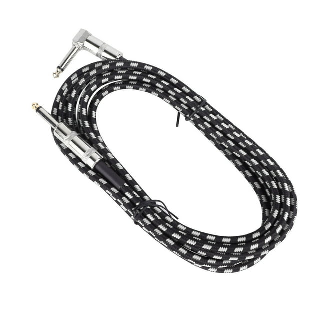 Guitar Cable Copper Core, Professional Design Sound Transmission Compatible For Bass Black White