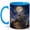 Blue, variant on Moon Stairway Sky 11oz Ceramic Mug, Celestial Dream Art