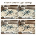 thumbnail image 7 of ODIKA 4'x6' Washable Area Rug Non-Slip, Chair-Friendly, Flatwoven Compass Nautical Map Ocean Wave Vintage Maritime Distressed Border for Home Office, Under Desk, 7 of 7