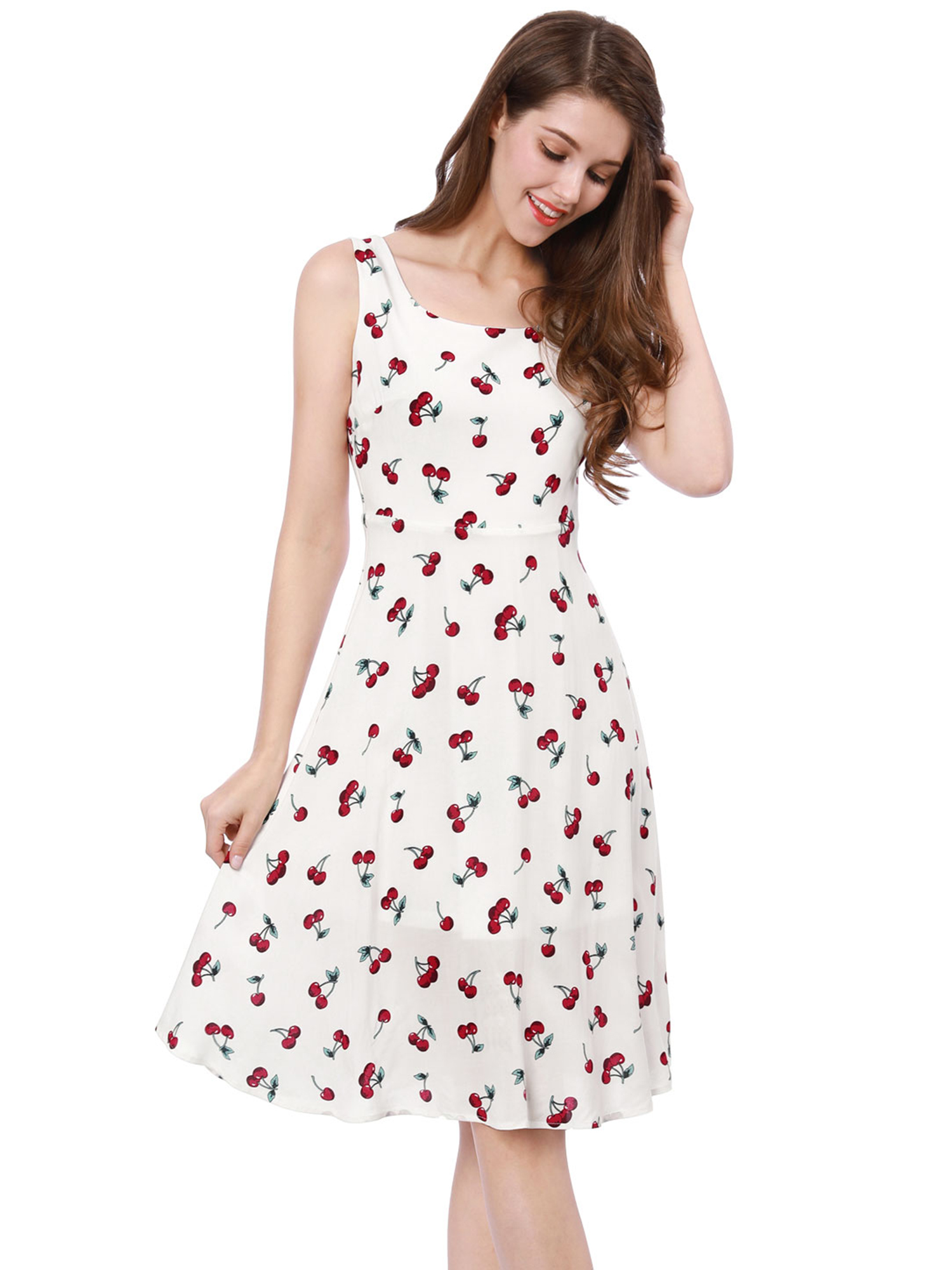 white cherry dress