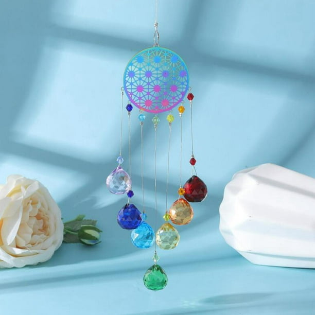 Hanging Crystal Wind Chime , Hanging Ornaments, 7 Crystal Balls