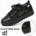thumbnail image 4 of CHICVOMEY Sneakers for Women Fashion Thick Soled Lace Up Breathable Tennis Shoes Lightweight Comfortable for Summer Walking Work Beach Casual, 4 of 7