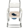 thumbnail image 1 of Zimtown Chaise de Douche / Commode de Chevet / Roulettes et Siège Rembourré, Seau et Housse de Commode Blanc, 1 of 6
