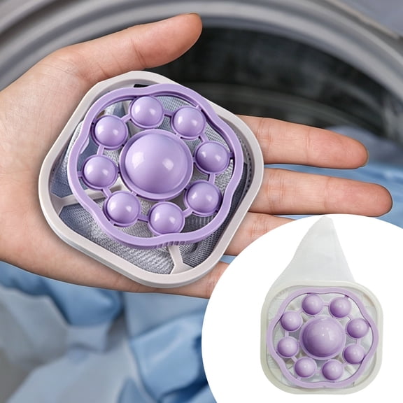 Reusable Floating Washing Machine Lint Hair Catcher, Mesh Laundry Filter Bag with Massage Beads, Floating Pet Fur Lint Trap for Front Load Top Load Washer