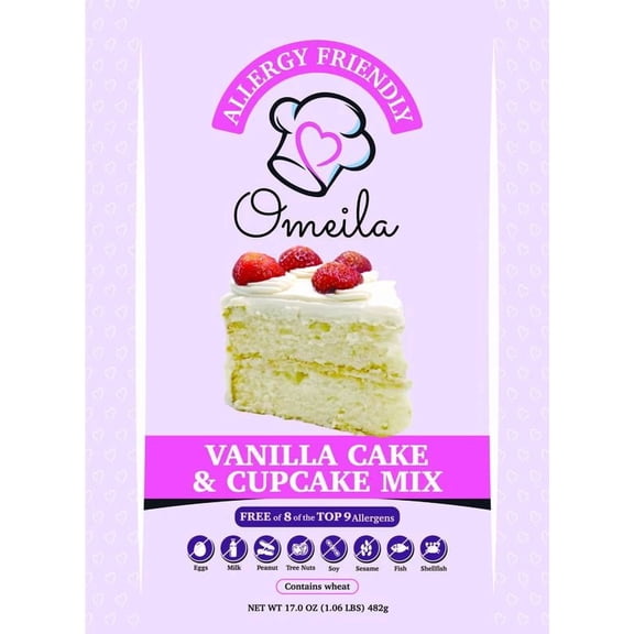 Omeila Foods Allergy Friendly Vanilla Cake and Cupcake Mix