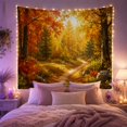 thumbnail image 2 of Winding Dirt Trail in Autumn Forest, Peaceful Rustic for Nature Lovers, Scenic Woodland Wall Art, Thanksgiving Gift, Tapestry Wall Hanging for Bedroom and Living Room, 2 of 7