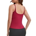 thumbnail image 3 of INSPIRE CHIC Women's Square Neck Cami Vest Shelf Bra Adjustable Spaghetti Strap Tank Camisole S Wine Red, 3 of 5
