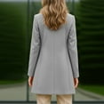 thumbnail image 4 of Coats for Women Elegant Single Breasted Mid Length Wool Coat Long Sleeve Outwear Overcoat, Winter Fashion for Women's Wardrobe,Light Gray,XL, 4 of 5