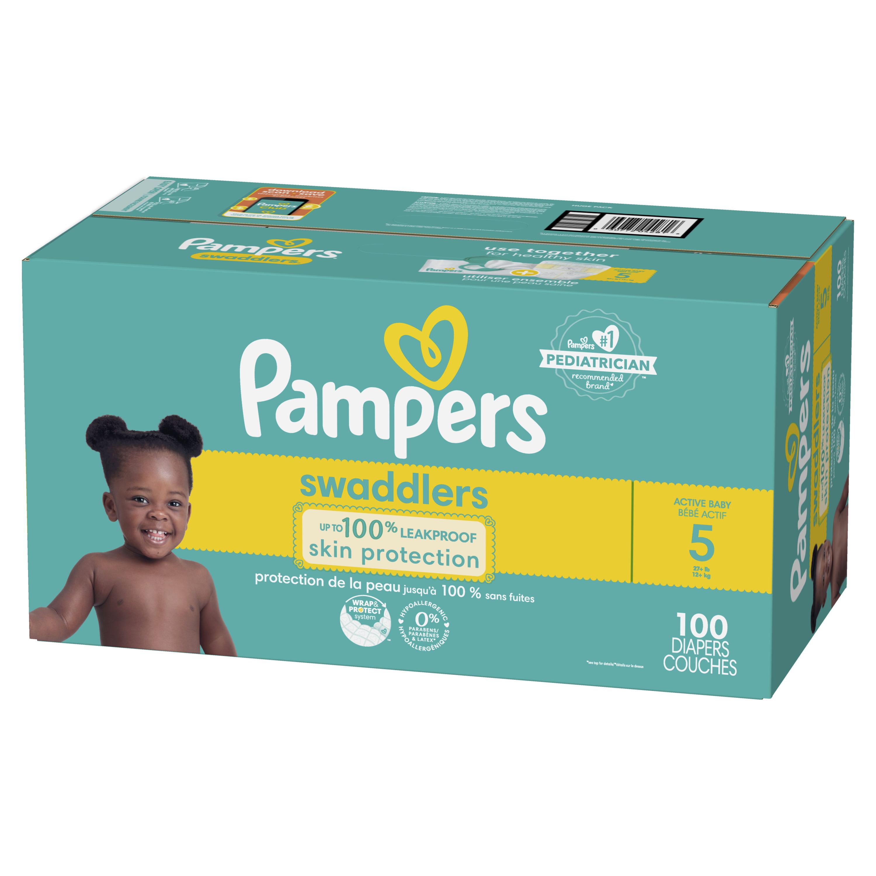 Pampers Swaddlers Diaper, Soft and Absorbent, Size 5, 100 Count - 3