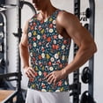 thumbnail image 5 of Gukieu Holiday Christmas Cookies Print Men's Quick Dry Fitness Vest, Round Neck Sleeveless Fitness Bodybuilding Top-Large, 5 of 7