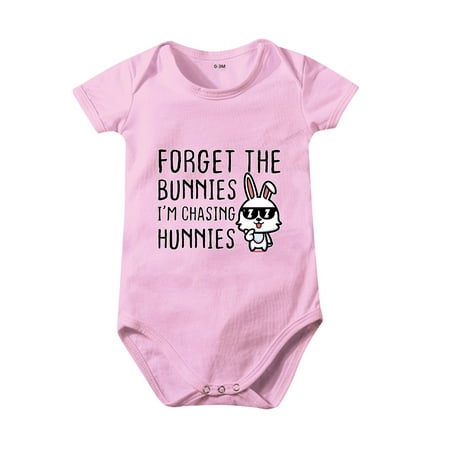

Short Sleeve Bodysuits Crawl Clothes Romper Cartoon Bunny Letters Printed 0-24 Months Kids Toddler Boys Girls Child Leisure Outwear