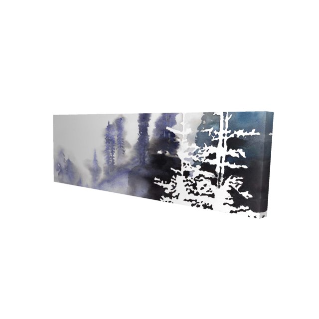 Silhouette de Forêt - Toile 20"x60 Pouces - Impression à la Demande