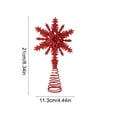 thumbnail image 3 of Beautynvta Christmas Star Tree Topper, 8.34'' Glitter Metal Snowflake Star Treetop Topper for Indoor Office New Year Holiday Christmas Tree Decorations, Red, 3 of 6