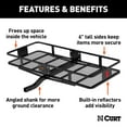 thumbnail image 2 of CURT 18152 60 x 24-Inch Basket Hitch Cargo Carrier, 500 lbs Capacity, Black Steel, 2-In Fixed Shank, 2 of 6