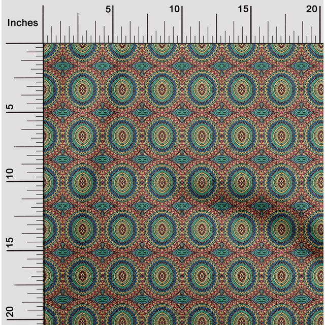 oneOone Cotton Flex Fabric Floral Mandala Block Print Fabric By Yard 40 Inch Wide