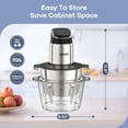 thumbnail image 2 of Ganiza Food Processor, 2-Speed Food Chopper Meat Grinder with 8 Cup Stainless Steel &amp; 8 Cup Glass Bowls, Upgraded Button &amp; Smart Overheat Protection Light - Includes Clea, 2 of 8
