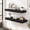 Black-24"x 11.6"-Pack of 2, variant on 12 Inch Deep Floating Shelves Oak 48 Long 2" Thick For Wall Bracket Scratch-resistant Wood Grain Bedroom Bathroom Kitchen Coffee