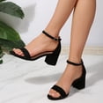 thumbnail image 6 of Rexoro Women Chunky Low Heel Sandals Open Toe Adjustable Ankle Strap Dress Pumps for Wedding Party Daily Wear, 6 of 7