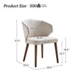 thumbnail image 5 of Upholstered Dining Chair Set of 2 Mid-century Modern Wingback Side Chair Wood Legs Kitchen Linen, 5 of 8