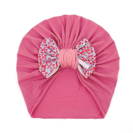 

HitUpon Soft Stretchy Turban Hats With Knotted Big Bow Caps Beanies Bonnets Headwraps Hair Accessories For Baby Girls