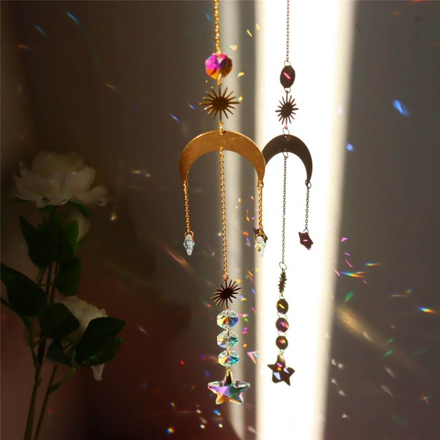 VONKY Crystal Wind Chime Home Hanging Fengshui Outdoor Decor Style1