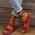 thumbnail image 5 of Zanvin Womens Sandals Clearance Women's Ladies Fashion Casual Sandals Wedges Shoes Outdoor Slippers, Sandals for Women Dressy Summer, Red, 41, 5 of 7