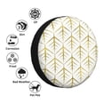 thumbnail image 4 of Fuzoiu White And Gold Geometry Print Universal Spare Tire Cover with Buckle Strap, Waterproof Wheel Covers for Jeep, Trailer, RV, Truck and All Car-15 inch, 4 of 6