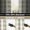 thumbnail image 3 of DriftAway Buffalo Check Woven Plaid Pattern Lined Blackout Thermal Insulated Window Curtain Grommet, 2 Panels, 52" x 84", Taupe, 3 of 6