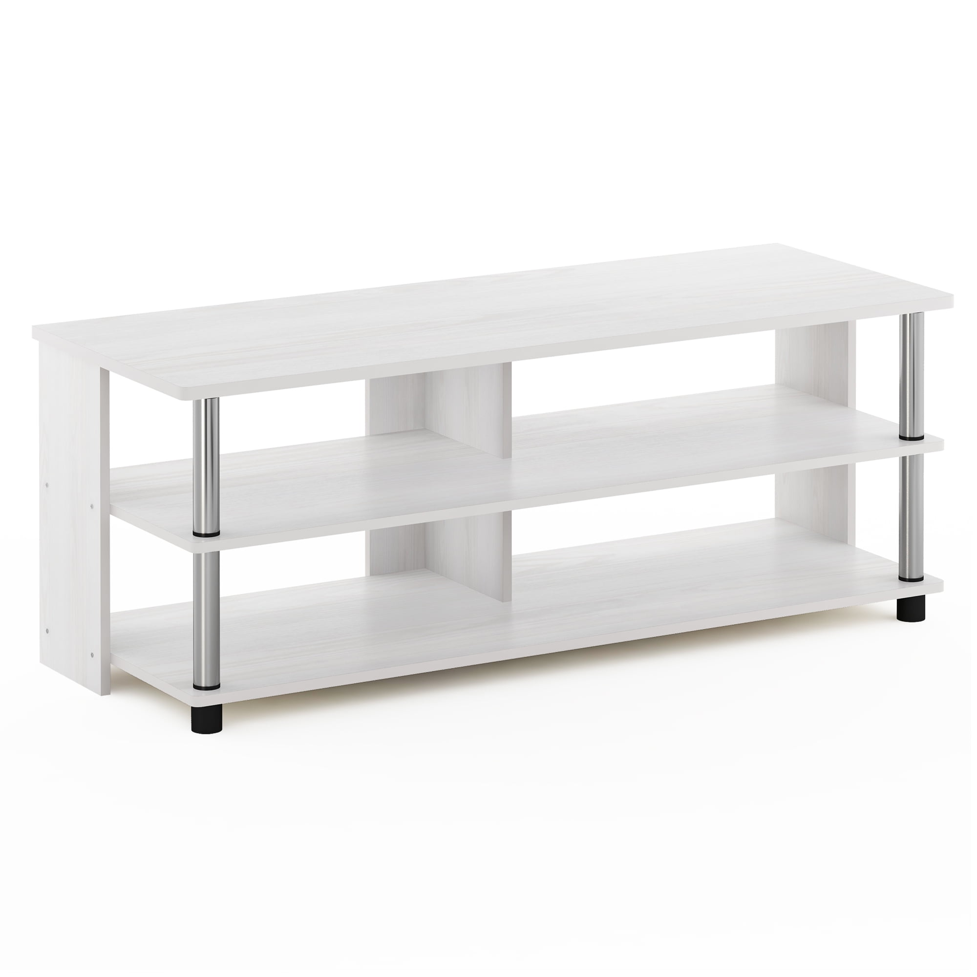 Furinno Turn-N-Tube 3-Tier Compact Open Storage Shoe Rack for Closet Entryway, Stainless Steel Tubes