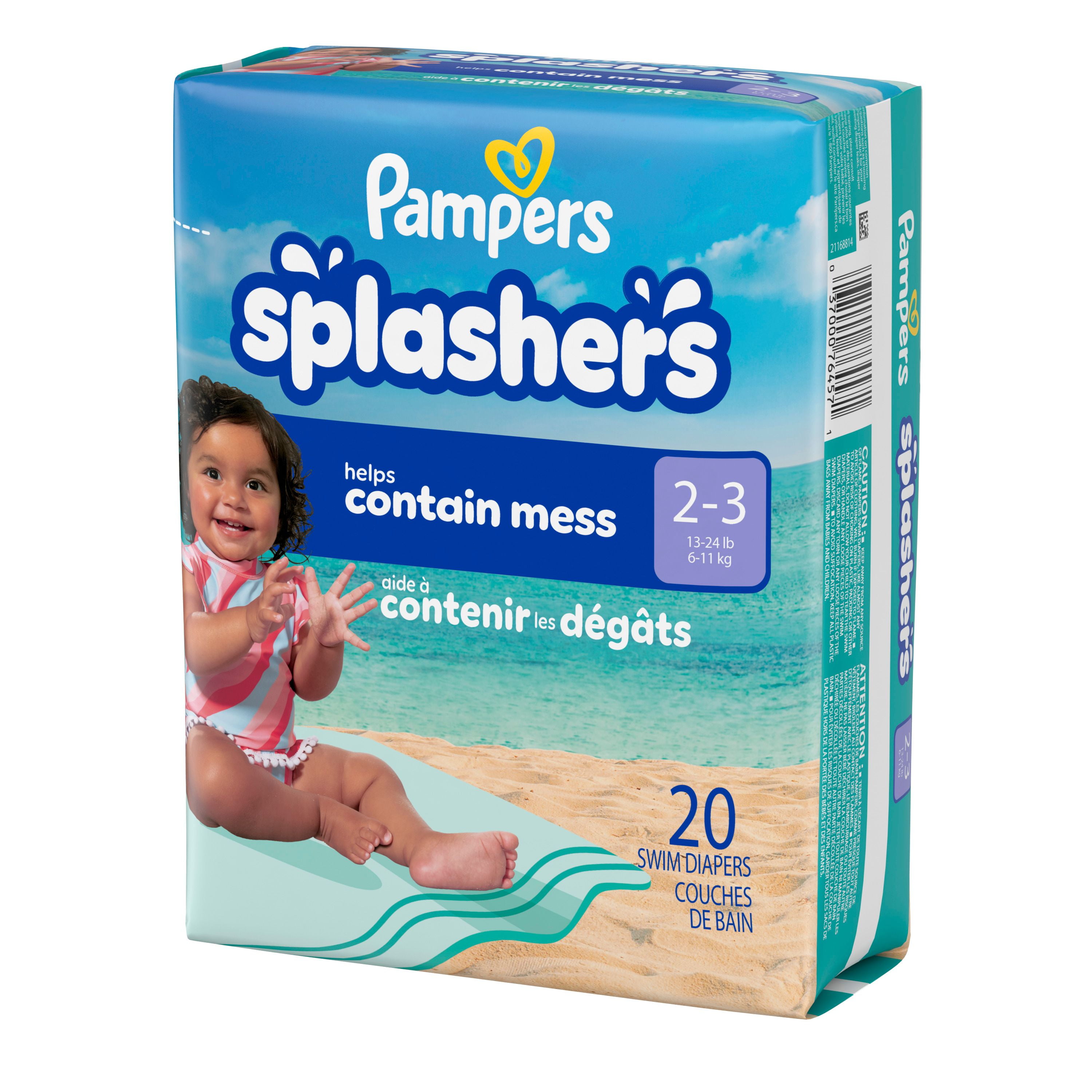 Pampers Splashers Swim Diapers, Size 3-5, Disposable Baby Swim Diapers, 17CT - 20CT